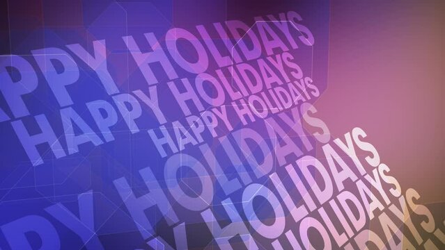 Family enjoys festive season with happy holidays text abstract background and love peace joy, and gratitude