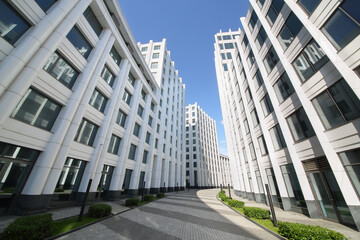 Fototapeta na wymiar Facades of modern business center 