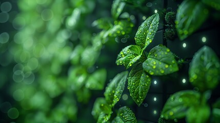 Close-Up of a Green Leafy Plant - obrazy, fototapety, plakaty