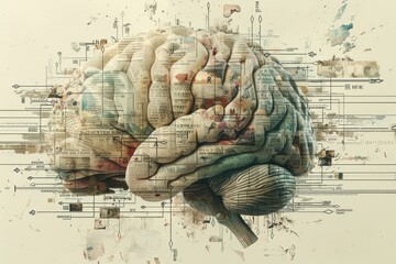 Computer Generated Human Brain - obrazy, fototapety, plakaty