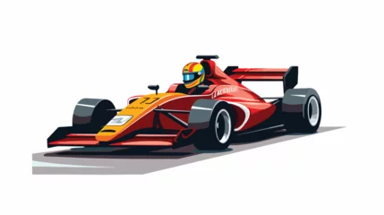 Washable wallpaper murals F1 Illustration of a female racer flat vector