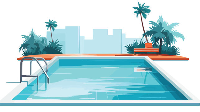 Illustration of a Swimming Pool flat vector