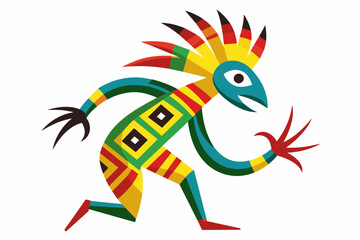 Kokopelli  in various colours vector image, white background