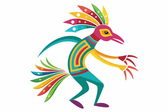 Kokopelli  in various colours vector image, white background