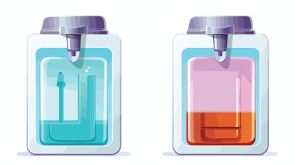 Isolated soap container machine design flat vector