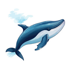 Whale Clipart isolated on white background 