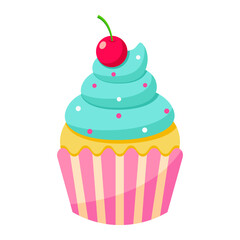 cartoon cupcake icon.