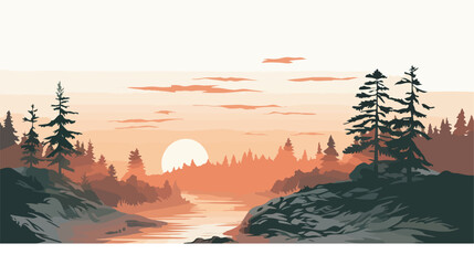 Landscape vector for backgrounds banners websites an