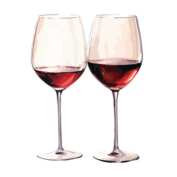 Wine Glasses Clipart isolated on white background