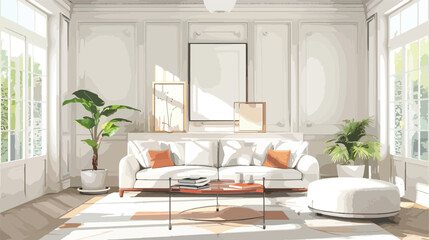 Large luxury modern bright interiors Living room