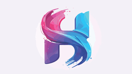 Letter h logo design flat vector isolated on white background