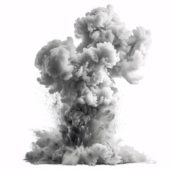 Fototapeta premium captivating monochromatic image of a dense smoke plume erupting with energy and movement