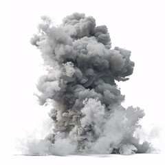 captivating monochromatic image of a dense smoke plume erupting with energy and movement