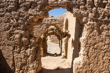 The ruined and abandoned village of Old Tanuf, near Nizwa, Sultanate of Oman