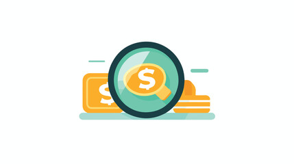Money search vector icon. filled flat sign for mobile