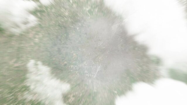 Earth zoom in from space to Anderlecht, Belgium. Followed by zoom out through clouds and atmosphere into space. Satellite view. Travel intro. Images from NASA