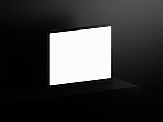 Dark Tablet Computer. 3D Illustration