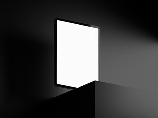 Dark Tablet Computer. 3D Illustration