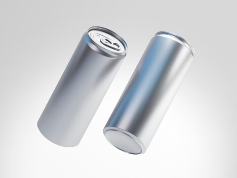 Metallic Soda Can Mockup. 3D Illustration