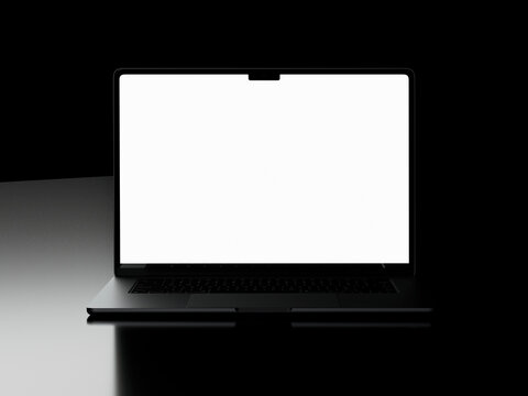 Device Screen mockup. Laptop pro with blank screens for your design. Realistic 3D illustration