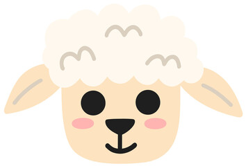 Farm Sheep Head Cartoon