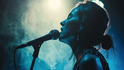 Enigmatic female singer in concert spotlight
