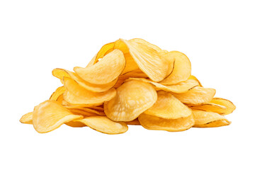 Potato chips isolated on transparent or white background, png