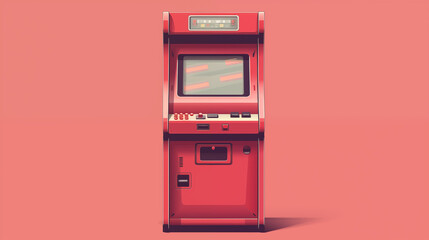 Abstract illustration of old retro gaming machine, vector art