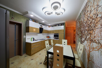 Obraz premium Interior of kitchen in modern flat.