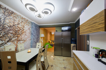 Interior of modern kitchen in flat.