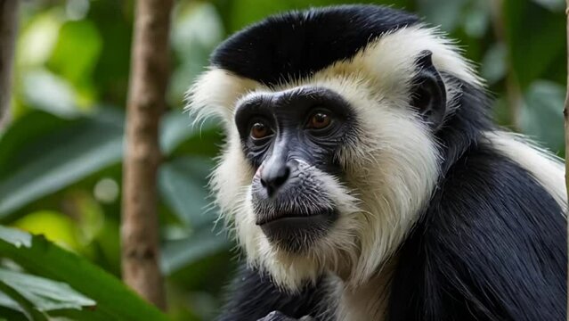 Colobus monkey in nature