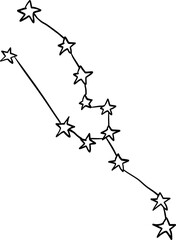 Constellation astrologic  zodiac signs. Hand drawn vector illustration.