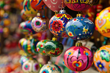 Fototapeta na wymiar Vibrant and colorful Mexican ornaments