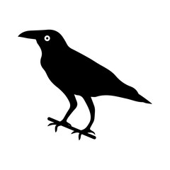 Fototapeta premium Crow, wild, animal icon. Black vector graphics.