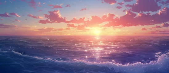 Deurstickers sunrise over the sea © ChoopyChoop