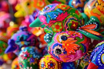 Fototapeta na wymiar Vibrant and colorful Mexican ornaments