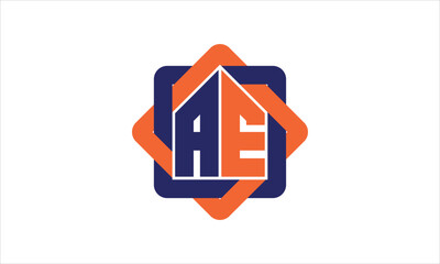 AE real estate logo design vector template.