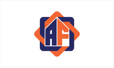 AF real estate logo design vector template.
