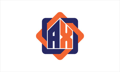 AX real estate logo design vector template.