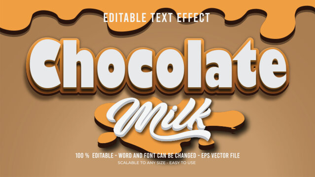 chocolate milk editable text effect