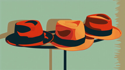 Illustration of hat rack, vector art	
