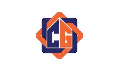 CG real estate logo design vector template.