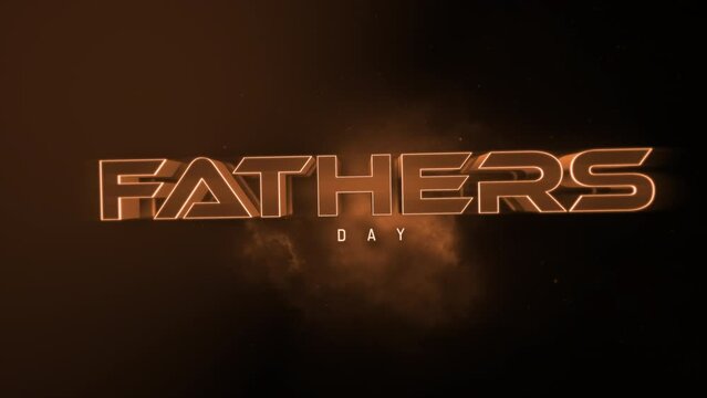 Eye-catching and modern, this Fathers Day logo features bold orange letters against a black background. Fathers is in larger letters, with Day below it in a smaller font size