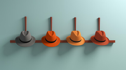 Illustration of hat rack, vector art	
