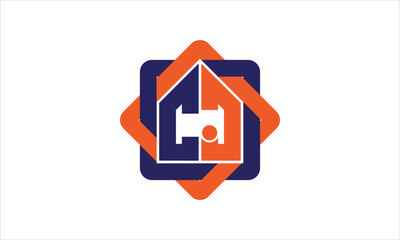 CJ real estate logo design vector template.