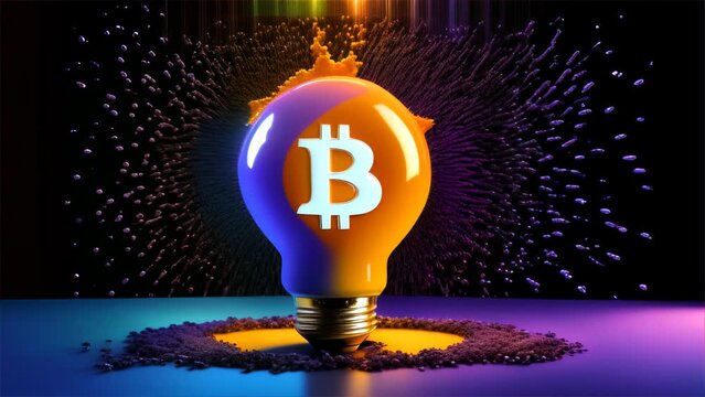 A creative representation of a light bulb with a glowing Bitcoin symbol, illustrating the concept of cryptocurrency energy.