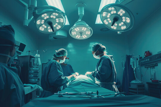 Surgeons team doing an operation in the operating room
