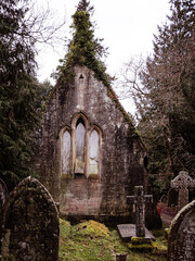 Old abandoned chapel and graveyard
