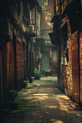 A back alley in a city