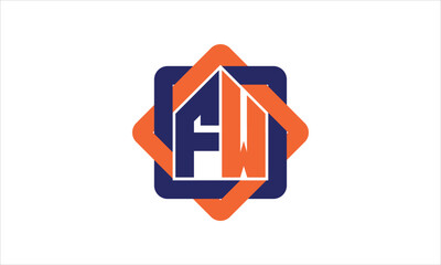 FW real estate logo design vector template.